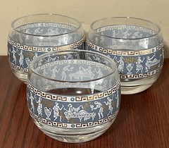3 Cera Etruscan Frieze Roly Poly Cocktail Glasses