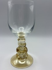 Vintage Walt Disney Company Winnie the Pooh Amber Stem Wine Glass Goblet 6.25”