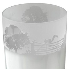 Decorated Highball Glass Woodland Scene Sandblast Drinking Tumbler Gift Animo