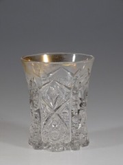 Vintage Tarentum Glass EAPG Crystal Buttressed Sunburst Water Tumbler c.1909