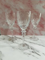 3 Rogaska Gallia crystal wine glasses