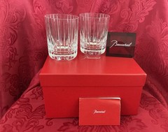 NIB FLAWLESS Stunning BACCARAT Pair HARMONIE Crystal Double Old Fashion TUMBLERS
