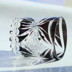 Hand Cut Black Butterfly Crystal Whiskey Glasses Tumbler Kiriko Drinkware 260ml