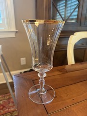 Mikasa Jamestown Gold Stemmed Crystal Iced Tea Goblets/Glasses