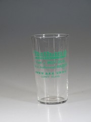 Vintage Advertising Crystal Glass Nathan’s Hot-Dog Advertising Tumbler #2 c.1955