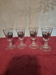 SET of (4) Vintage 1950s Libbey Glass Company Treasure Island Cordial Glasses