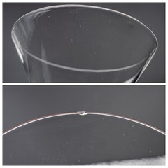 DAMAGED Steuben Glass 7826 Martini Liquor Cocktail Glasses 3 7/8″ Set 4 Teardrop