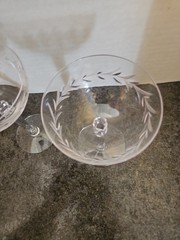 Set of 3 Vintage Champagne Glasses Column Pedestal Base 5.75×3.5 Inches Clear