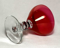 BRYCE~ CHAMPAGNE or SHERBET GLASS w/Double-Knop (Springtime Cranberry, 688 Stem)