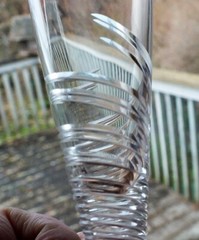 Rare Royal Copenhagen Holmegaard Crystal Champagne Glass with Spiral Cut Stem
