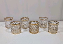 Vtg MCM Set 6 Glasses Sekai Ichi 22k Gold By Imperial Glass Tumbler