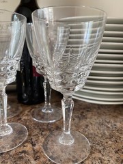 Vintage Cherbourg French Lead Crystal by WM Dalton lot of 4 Wine Glasses France