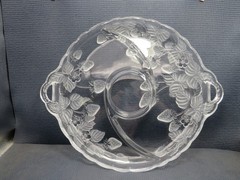 Crystal Clear Industries Arielle Frosted Strawberries 3 Pt Serving Plate 14 1/8