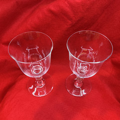 Pair (2) of Baccarat French Crystal Provence Water Goblets France Signed 6 3/8