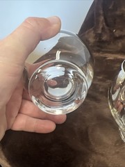 Lot Of 3 Silver Fade Wide Band Double Old Fashion Glasses Footed