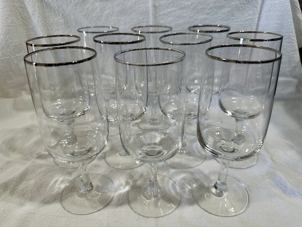 Fostoria Announcement Platinum Trim Tulip Wine Glasses – Set Of 10