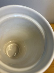 Blue Drip Glaze Ceramic Stoneware Tumbler Coffee Cup w/Lid