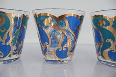 Georges Briard Signed Mid-Century Art Nouveau Old Fashion Glasses (Set of 4)
