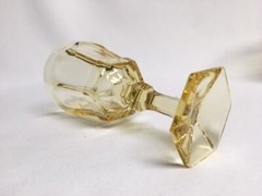 FOSTORIA Yellow Amber VIRGINIA 6” Wine Goblet Footed Stem 1 of 8 Discontinued