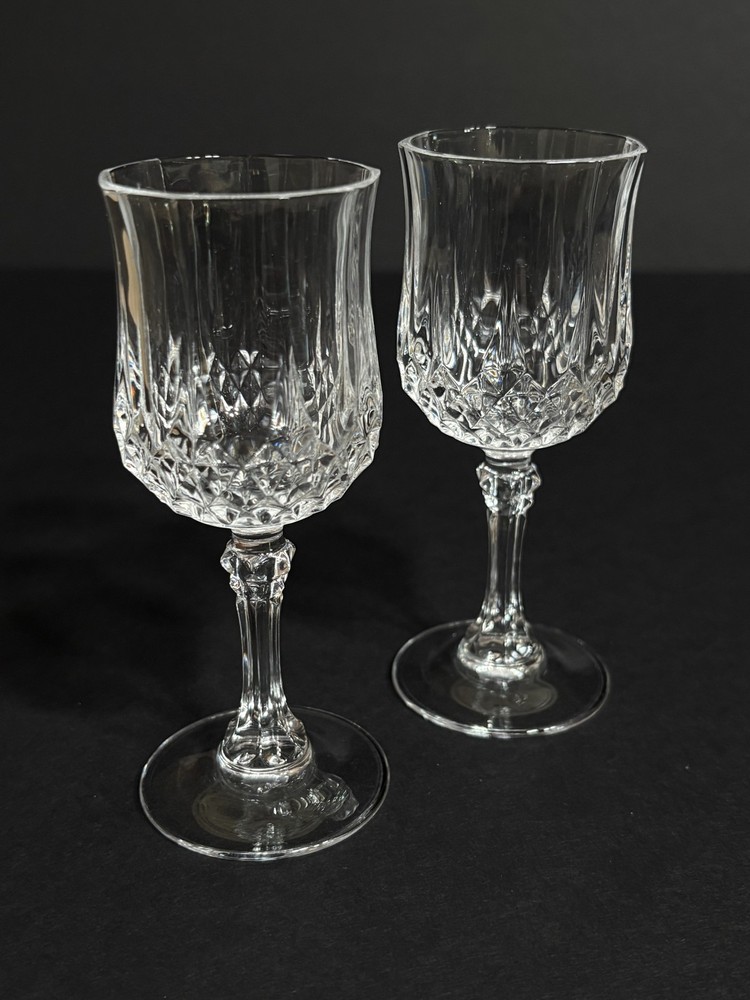 Cristal D’Arques Durand Longchamp Cordial Glasses Set of 2 France 2oz Crystal