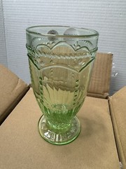 Princess House Marbella Mint Footed Glasses 3294 NEW IN BOX $69.95