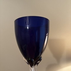 4 Murano Hand Blown Art Glass Blue Green Red Purple Stem Wine Goblet Tulip Set