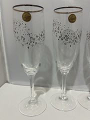 4 Cristal d’Arques Bellini Celebration champagne wine glasses flutes 24% crystal