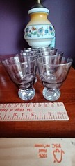 Portugal 8 of Raindrop Snow ball base Amethyst Handblown liqueur Shot Glasses