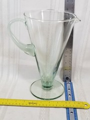 Martini Glass Shaped Hand Blown Pitcher with Applied Handle and Foot