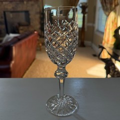 Waterford Crystal POWERSCOURT Fluted Champagne Flute Glass 8 1/8″ Ireland Gothic