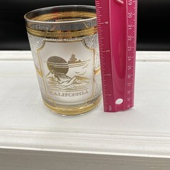 Vtg Culver 22kt Gold Old Fashioned Glass Chicago Mountains Palm Trees