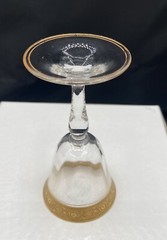 4 TIFFIN FRANCISCAN Cordial/Sherry Glasses w/Gold Rambler Rose Relief Bands Set