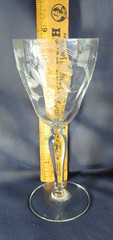 Set of 4 Vintage Floral Etched Clear Crystal Cordial Liquor Glasses 6”