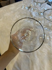 Set Of 7 Lenox Maywood Platinum Trim Water Goblets 7.5 Inches Tall 3 3/4 Dia
