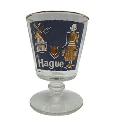 Libbey Cities of the World Footed Cocktail Glass The Hague Dutch Den Haag MCM