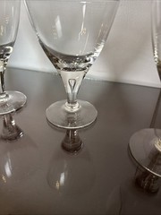 Vtg Skruf Sweden Encased Teardrop Stem Champagne/wine Glasses 6 Oz Set Of 7