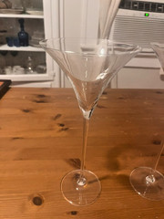 2 Elegant Rona Slovakia Crystal Long Stem Martini Glasses Very Tall 10 3/4”