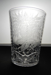 Set of 6 Vintage 8oz Acid Etch Clear Glass Hobnail Beverage Tumblers