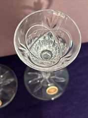 Gorham Crystal Victoria’s Garden Candlesticks 2 Clear Cut Florals 6.5
