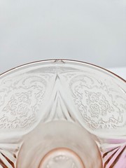 Hazel Atlas Royal Lace Pink 9 oz Tumbler 4.25″ JAC1