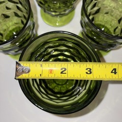 Vintage Colony Whitehall Avocado Green Water Wine Goblet Glasses Footed Set Of 4