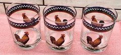 Ella’s Rooster Double Old Fashioned Glassware by International Vintage
