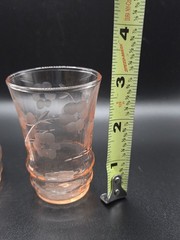 Set Of Six Beautiful Vintage Pink MacBeth-Evans Tumblers 4 Juice/2 Small Juice