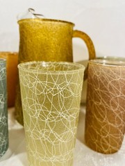 MCM ~ 1950’s Retro Vintage Spaghetti String ~ Pitcher and Tumbler Set ~ Nice!