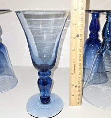 Mikasa Domain Blue Water Goblet Handblown Glass 8″ Vintage 1998
