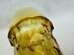 Set of 4 Vintage Georgian Honeycomb Amber Glass 12 oz Tumblers 5 1/2″ Tall