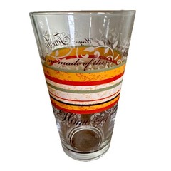 VTG Libby MCM Family Friends & Home Striped Retro Drinking Glass 14 OZ
