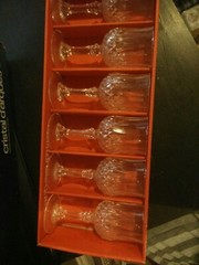 6 Longchamp 6cl 24% Lead Crystal Stemglasses Cristal d’Arques 4 1/2 High
