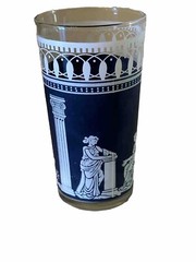 Vintage Jeannette Hellenic Grecian Jasperware Wedgewood Blue Drinking Glass
