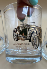 Culver 22K Gold Auto Lowball Glasses Set of 3 Pierce Arrow Rolls Mercedes